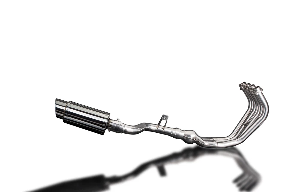 Silenciador de escape completo Yamaha FZ6R 2009-2017 4-1 8" redondo de acero inoxidable Foto 3 de 4