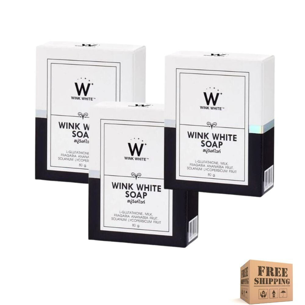gluta soap wink white l-glutathione WINK WHITE Gluta Pure Soap Goat Milk Black Tomatoes Nourishe Skin Radiant  80gmx3
