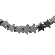 6mm Hematite Star Beads 80 per strand Very Uniform Metallic Grey