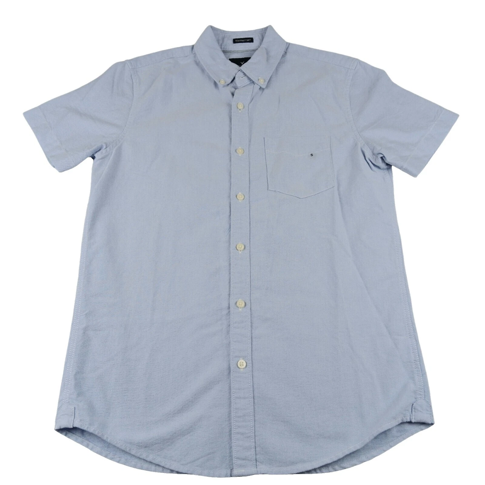 American Eagle Outfitters女式纯色休闲纽扣衬衫男式