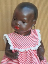 !! ANTIKE-PORZELLANKOPF-PUPPE-EXOTE-SÜDSEEBABY-BRAUN-HEUBACH-399-um-1930-34 cm !