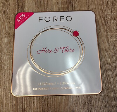 FOREO HERE & THERE LUNA MINI 2+ LUNA PLAY THE PERFECT T SONIC CLEANSING PAIR BOX