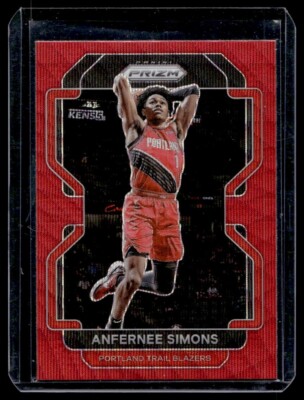 2021-22 Panini Prizm Ruby Wave Anfernee Simons Portland Trail Blazers #168