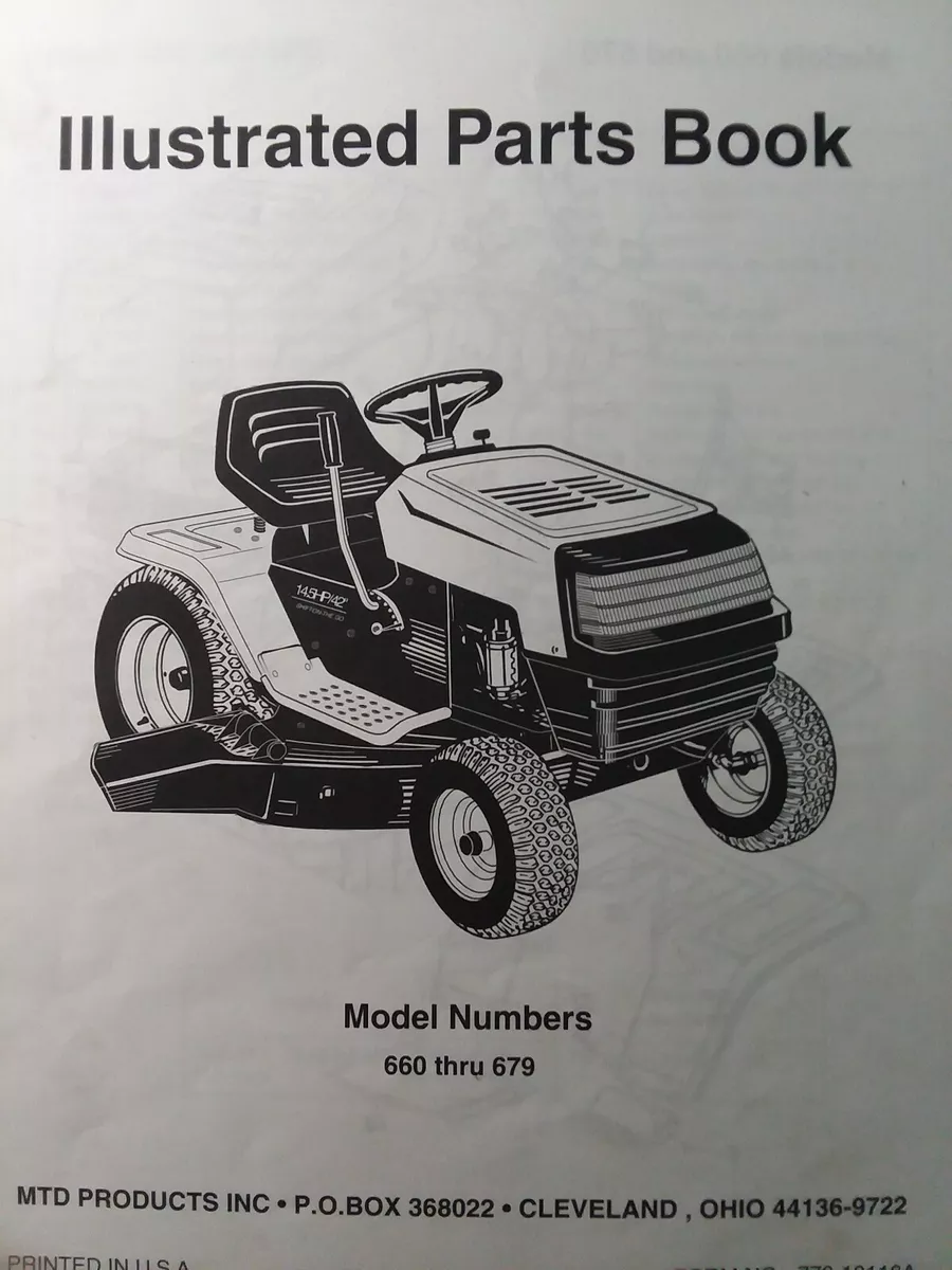Yard Machines MTD 660 thr 679 Transmatic Lawn Mower Tractor Parts Catalog Manual