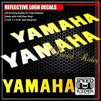 5.5''LEFT+RIGHT FAIRING/GAS TANK STICKER REFLECTIVE VINYL DECAL FOR YAMAHA YELLOW