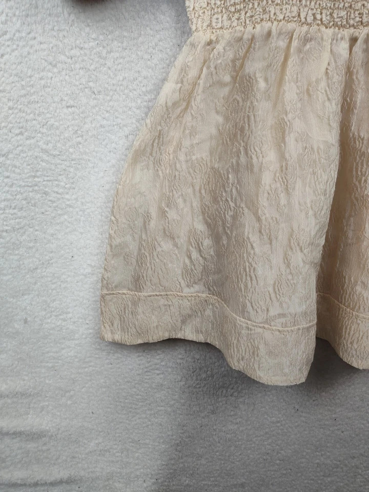 Vestido para mujer Asos Design 12 color tostado mezcla de algodón manga globo ajuste fruncido acampanado mini Foto 4 de 4