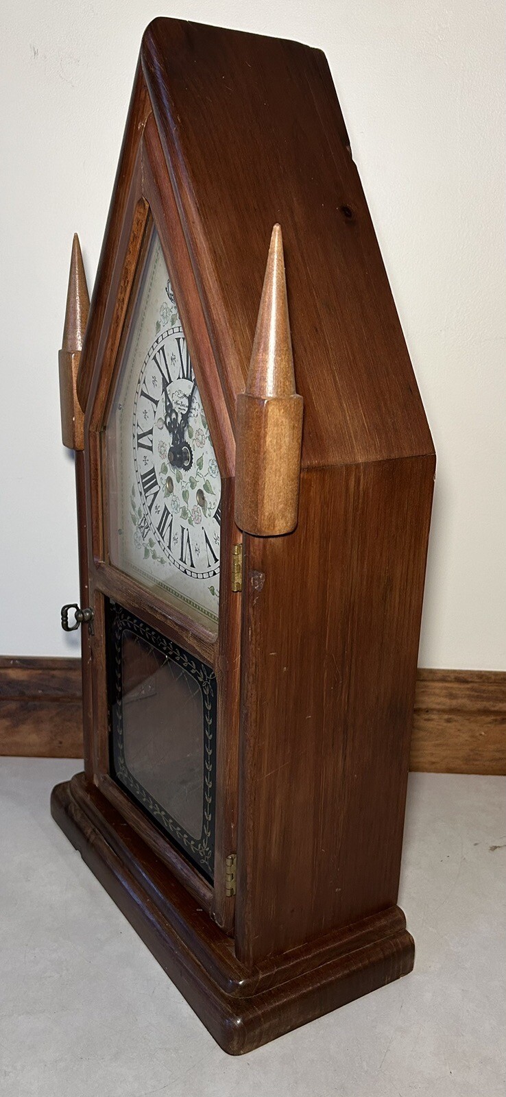 New England Clock Company 8 Day Time And Strike Steeple Mantel Table