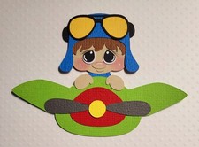 Just Plane Cute Boy Brown Hair. Scrapbook, Card Making Paper Piecing