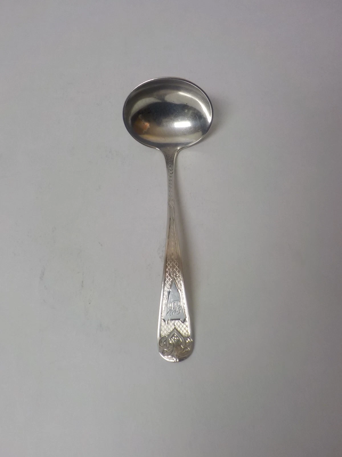 A. E. WARNER Baltimore Coin Silver Sauce, Gravy Ladle, c.1805-1820