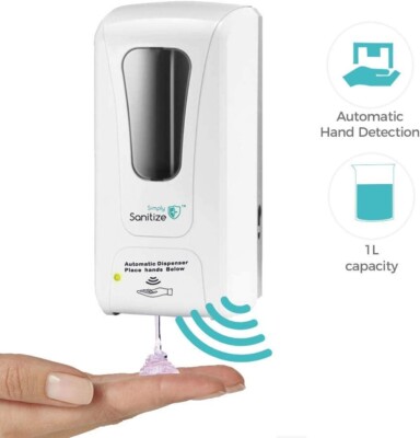 1000ml Automatischer Seifenspender Desinfektionsmittel Freisprecheinrichtung IR Sensor Touchless Weiß