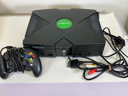 Original Xbox Console Vintage With Cables Controller Spares or Repairs