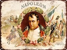 Napoleon Cigar TOBACCO Horses Flag Metal Sign 9x12" A790