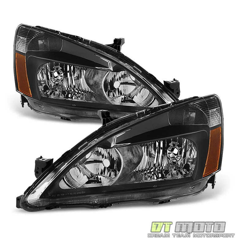 Faros faros izquierda+derecha para Honda Accord 2003-2007 negros 2 puertas 4 puertas Foto 2 de 4