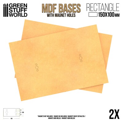 MDF Bases - Rectangular 100x150mm - Pack2 - Basing Laser Cut Wargames vehicles