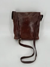 Vintage Giudi Italian Bag Brown Leather Bucket Crossbody Boho Rustic