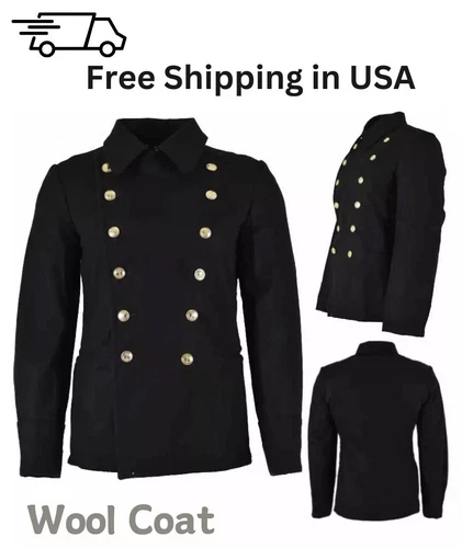 Soviet Union Russian Military Officer Black Wool Uniform Jacket for Men's - product listing photo