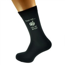 Trust me I'm an Artist Image Design Mens Black Socks X6N359