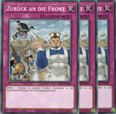 yugioh 3x Zurück an die Front SR10-DE036 COMMON 1AUFLAGE DEUTSCH