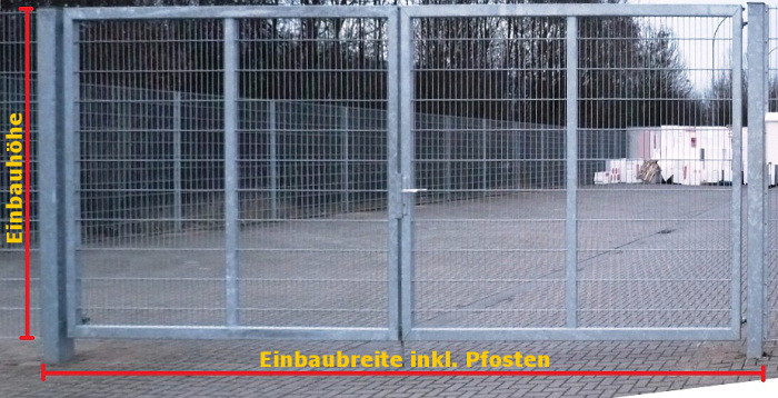 Mattentor Industrietor 2-flügelig verzinkt Breite 9m x Höhe 2m Mattentor Industrietor 2-flügelig verzinkt Breite 9m x Höhe 2m 2m 2m da0891