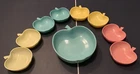 Hazel Atlas Apple shaped Salad serving bowl set 9 piece set 1950’s