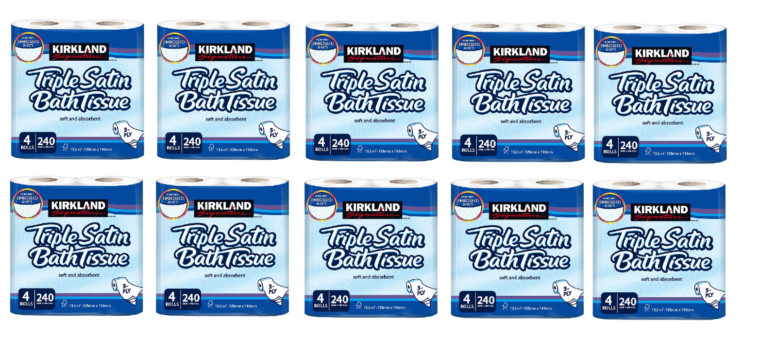 Kirkland Signature 40 Toilet Rolls 3 Ply Triple Satin Tissue eBay