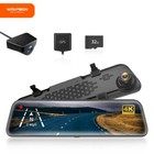 WOLFBOX 4K 12"  Mirror Dash Cam WDR Backup Camera With Super Night Vision