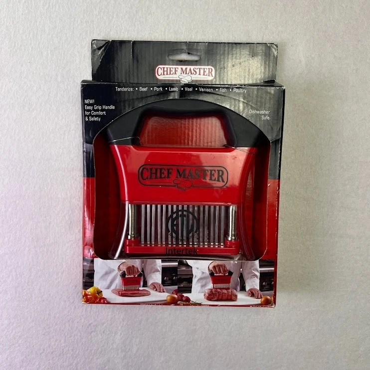 Chef Master Meat Tenderizer OS Red NEW 48 Stainless Steel Blades 90009