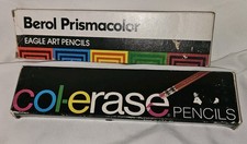 Lot Vntg Berol Prismacolor Art Pencils Green Col-erase Red Faber-Castell