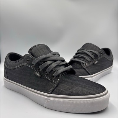 Vans Atwood Mens Low Top Skate Shoes Dark Grey Denim Canvas Sneakers Size 11.5