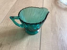 Vintage 1930s Jeanette Glass Ultramarine Swirl Creamer, 8 oz Excellent Condition