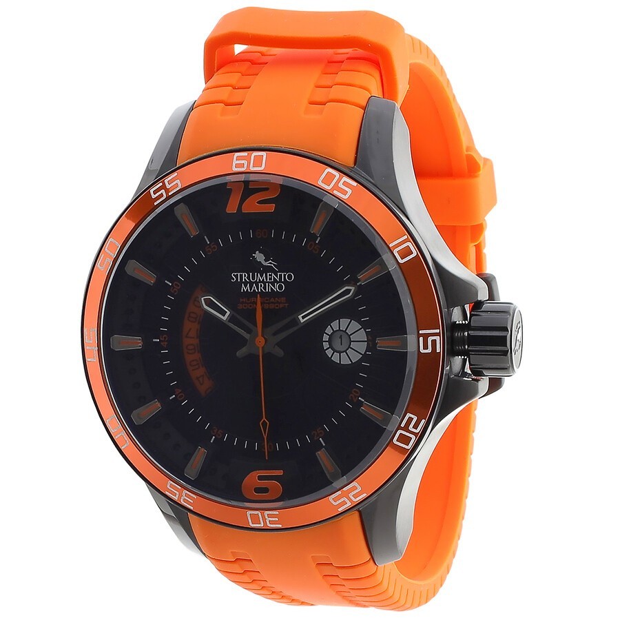 Reloj de buceo Strumento Marino Hurricane para hombre 300M correa naranja nuevo caja abierta