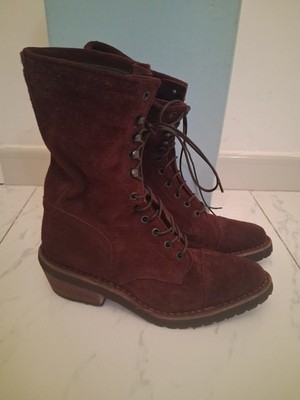 Damenschuhe Moma 37 Stiefel Stiefeletten Bordeaux Wildleder 
