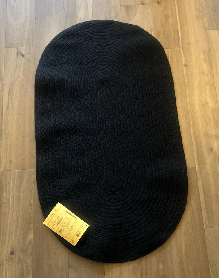 Bristol Black 3' x 5' Oval Area Rug for entry way, bedroom, hallway, etc. - Image 2 of 4