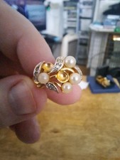 Unique Vintage Flower Ring Gold Plated Stainless Steel
