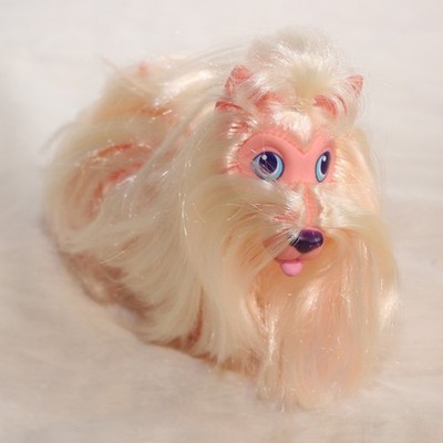 Sweetie Pups Party Time Schnauzer Pink dog 1989 Hasbro 5 inches Vintage