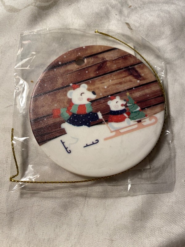NWT Round Ceramic Christmas Ornament