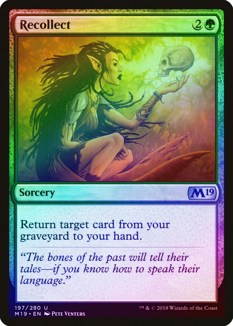 Recollect FOIL Core Set 2019 / M19 NM Green Uncommon MAGIC MTG