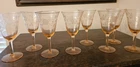 Set of 8 vintage pink depression wine glasses