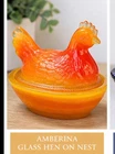 Westmoreland Milk Glass Hen on Nest – Red Comb – Marked WG – Vintage – Excellent