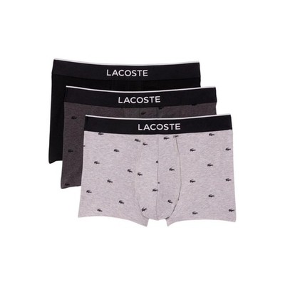 Lacoste Boxershorts 3er Pack Herren Schwarz Grau Boxershorts Trunks Größe L
