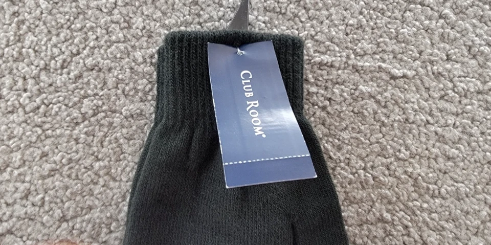 Guantes de punto liso Club Room para hombre informales cálidos equipo de invierno talla única negros Foto 4 de 4