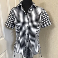 THE NORTH FACE WOMANS BUTTON BLOUSE TOP VaporWick Checked Medium