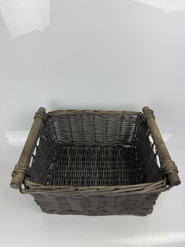 Set 3 cestini in vimini marrone con manici in legno - casetta di campagna - decorativi - Foto 5 di 8