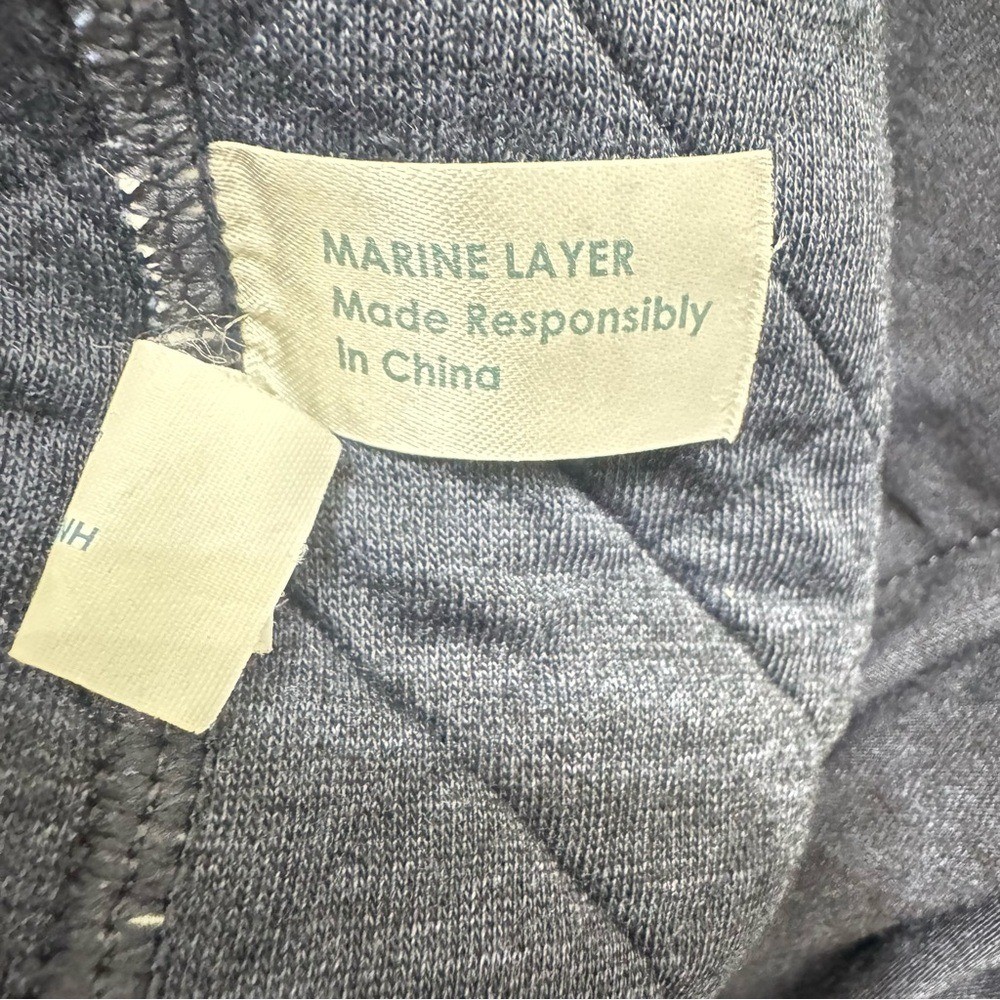 Marine Layer Women's Corbet Quarter Zip Quilted Pullover Navy Blue Size L