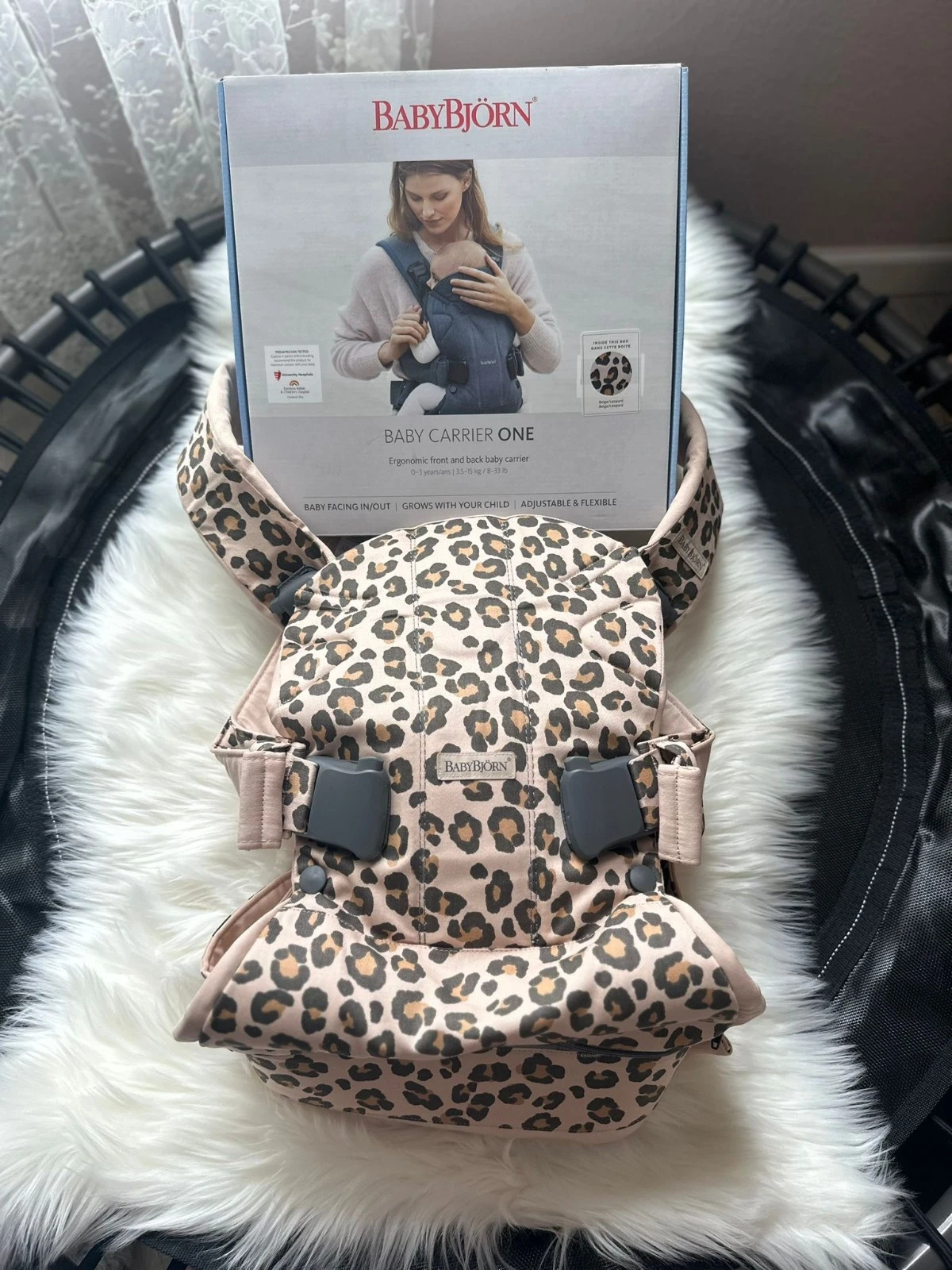 BabyBjorn Baby Carrier One, Beige/Leopard, Cotton
