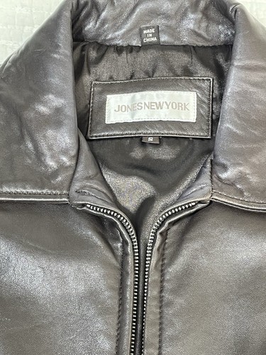 Vintage Jones New York Damen Ledermantel (S) braun 3/4 Länge weich Gürtel Taille - Bild 8 von 9
