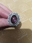 lovely large vintage Sterling Silver Amethyst hallmarked excellent condition