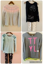Girls Size 14/16 Winter Clothing Lot Sweaters Leggings Justice Old Navy