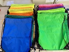 Drawstring Backpack Bulk 50 Pcs 10 Colors Nylon Draw String Back Bags