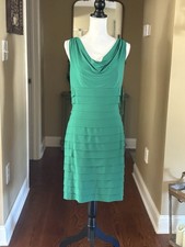 Kelly Green Pleated, Sleeveless Dress With Beautiful Scoop Neck